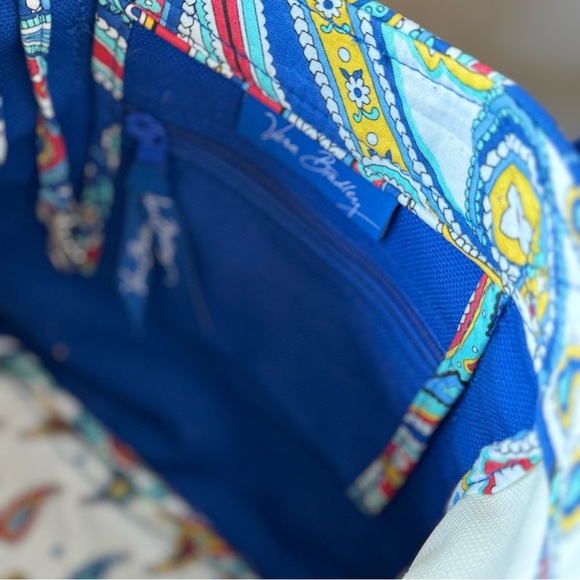 Vera Bradley Color-Block Small Canvas Tote Marina Paisley Print - Picture 4 of 12